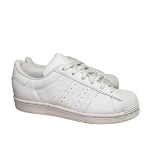 Adidas Superstar J Low Triple White Shoes Boys Size 5.5 Y Sneakers